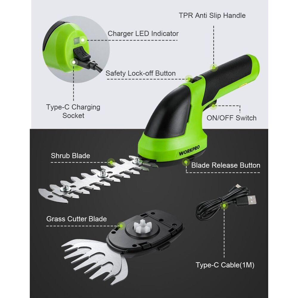 7.2V Cordless Grass Shear & Shrubbery Trimmer New